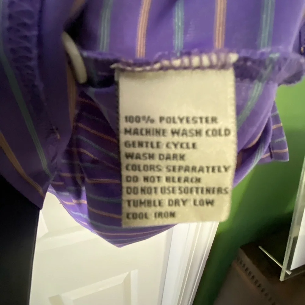 Oakmont Country Club Purple Striped Polo Shirt for Men Size XL - Picture 5 of 5